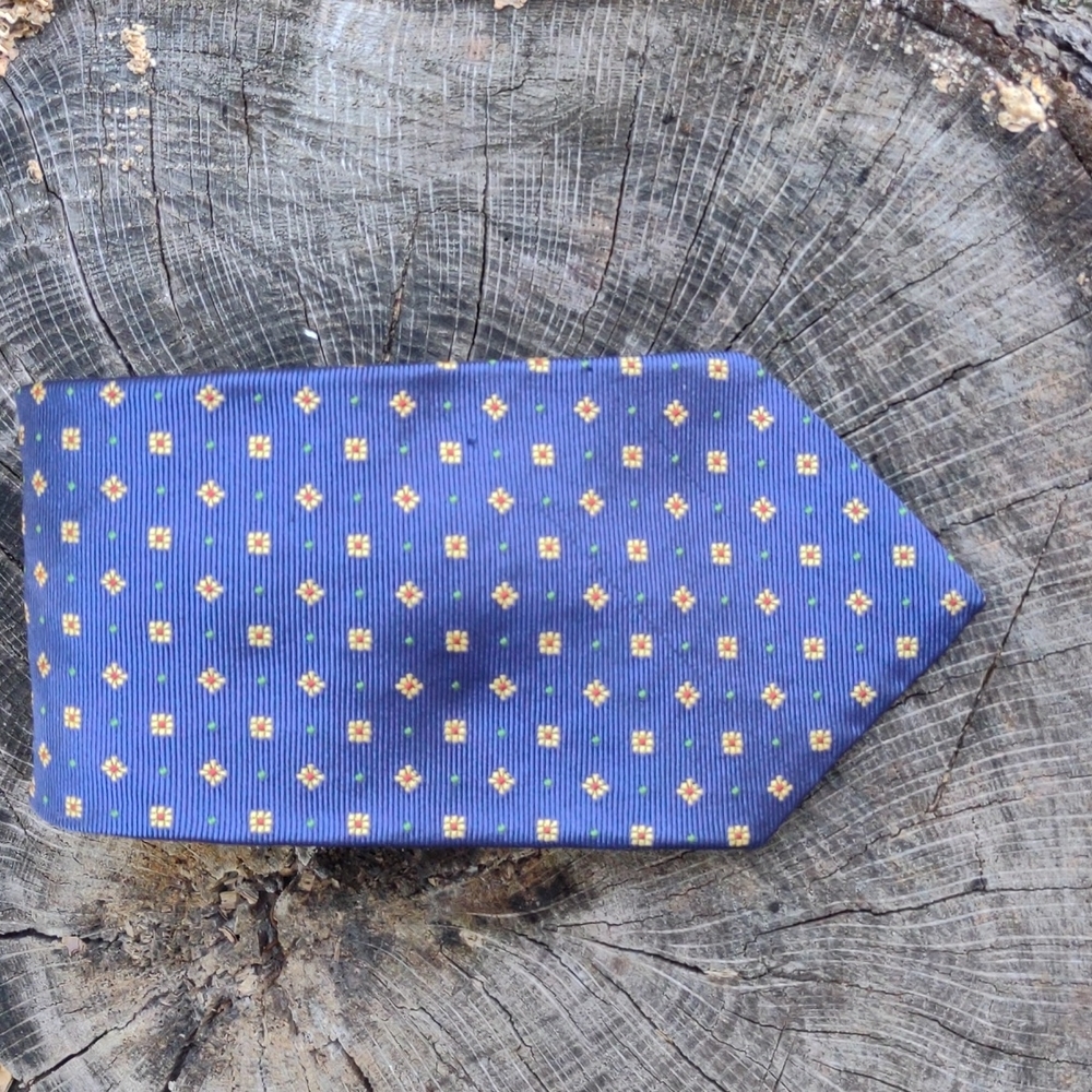 🏵️ Lauren Ralph Lauren silk blue and gold tie